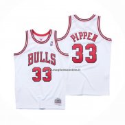 Maglia Chicago Bulls Scottie Pippen NO 33 Mitchell & Ness 1997-98 Bianco