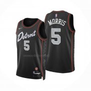 Maglia Detroit Pistons Monte Morris NO 5 Citta 2023-24 Nero