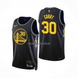Maglia Golden State Warriors Stephen Curry NO 30 Citta 2021-22 Nero