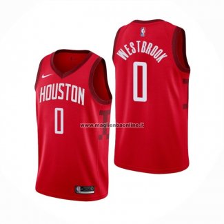 Maglia Houston Rockets Russell Westbrook NO 0 Earned Rosso