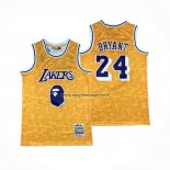 Maglia Los Angeles Lakers Bape NO 24 Mitchell & Ness Giallo