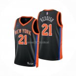Maglia New York Knicks Cam Reddish NO 21 Citta 2022-23 Nero