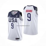 Maglia USA Jaylen Brown 2019 FIBA Basketball World Cup Bianco