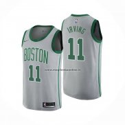 Maglia Boston Celtics Kyrie Irving NO 11 Citta 2018-19 Grigio