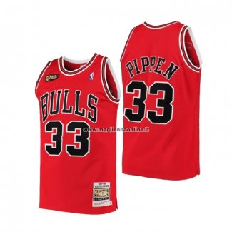 Maglia Chicago Bulls Scottie Pippen NO 33 1997-98 NBA Finals Mitchell & Ness Rosso