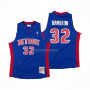 Maglia Detroit Pistons Richard Hamilton NO 32 Hardwood Classics Throwback Blu