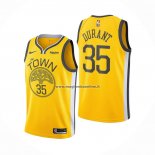 Maglia Golden State Warriors Kevin Durant NO 35 Earned Giallo