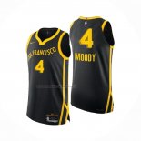 Maglia Golden State Warriors Moses Moody NO 4 Citta Autentico 2023-24 Nero