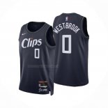 Maglia Los Angeles Clippers Russell Westbrook NO 0 Citta 2023-24 Blu
