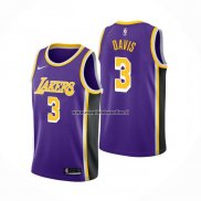 Maglia Los Angeles Lakers Anthony Davis NO 3 Statement Viola