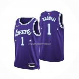 Maglia Los Angeles Lakers D'Angelo Russell NO 1 Citta 2021-22 Viola