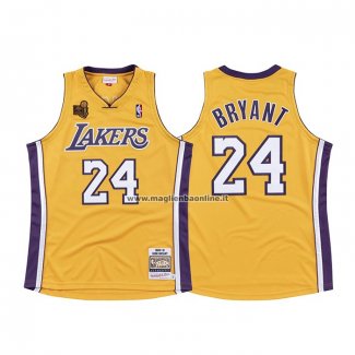 Maglia Los Angeles Lakers Kobe Bryant NO 24 Hardwood Classics Giallo