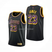 Maglia Los Angeles Lakers LeBron James NO 23 Earned 2020-21 Nero