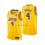 Maglia Los Angeles Lakers Rajon Rondo NO 4 75th Anniversary 2021-22 Giallo
