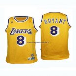 Maglia Bambino Los Angeles Lakers Kobe Bryant NO 8 Retro Giallo