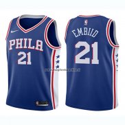 Maglia Bambino Philadelphia 76ers Joel Embiid NO 21 Icon 2017-18 Blu