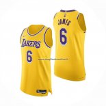 Maglia Los Angeles Lakers LeBron James NO 6 Icon Autentico Giallo