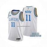 Maglia Los Angeles Lakers Malik Monk NO 11 Classic 2022-23 Bianco