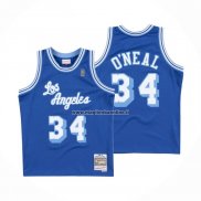 Maglia Los Angeles Lakers Shaquille O'neal NO 34 Retro 1996-97 Blu