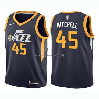 Maglia Bambino Utah Jazz Donovan Mitchell NO 45 Icon 2017-18 Blu