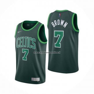 Maglia Boston Celtics Jaylen Brown NO 7 Earned 2020-21 Verde
