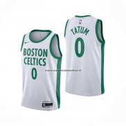 Maglia Boston Celtics Jayson Tatum NO 0 Citta 2020-21 Bianco