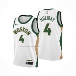 Maglia Boston Celtics Jrue Holiday NO 4 Citta 2023-24 Bianco