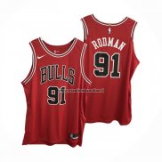 Maglia Chicago Bulls Dennis Rodman NO 91 Icon Autentico Rosso
