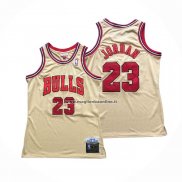 Maglia Chicago Bulls Michael Jordan NO 23 Retro Crema