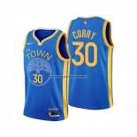 Maglia Golden State Warriors Stephen Curry NO 30 Earned 2022-23 Blu