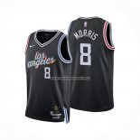 Maglia Los Angeles Clippers Marcus Morris NO 8 Citta 2022-23 Nero