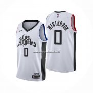 Maglia Los Angeles Clippers Russell Westbrook NO 0 Citta Bianco