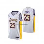 Maglia Los Angeles Lakers LeBron James NO 23 Association 2018 Bianco