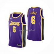 Maglia Los Angeles Lakers LeBron James NO 6 Statement 2021-22 Viola