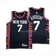 Maglia New York Knicks Carmelo Anthony NO 7 Citta Edition 2019-20 Blu