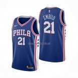 Maglia Philadelphia 76ers Joel Embiid NO 21 Icon 2020-21 Blu