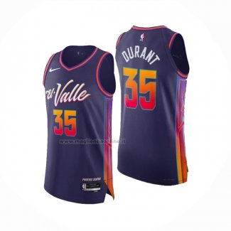 Maglia Phoenix Suns Kevin Durant NO 35 Citta Autentico 2023-24 Viola