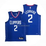 Maglia Los Angeles Clippers Kawhi Leonard NO 2 Icon 2020-21 Autentico Blu