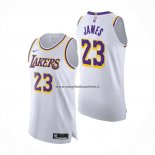 Maglia Los Angeles Lakers LeBron James NO 23 Association Autentico Bianco