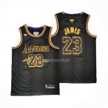 Maglia Los Angeles Lakers LeBron James NO 23 Black Mamba Nero