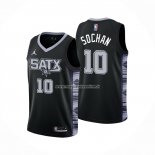 Maglia San Antonio Spurs Jeremy Sochan NO 10 Statement 2022-23 Negro
