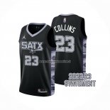 Maglia San Antonio Spurs Zach Collins NO 23 Statement 2022-23 Negro