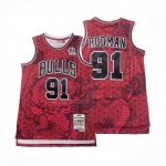 Maglia Chicago Bulls Dennis Rodman NO 91 Asian Heritage Throwback 1997-98 Rosso