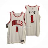 Maglia Chicago Bulls Derrick Rose NO 1 Association Autentico Bianco