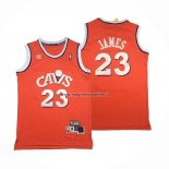 Maglia Cleveland Cavaliers LeBron James NO 23 Retro Arancione