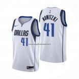 Maglia Dallas Mavericks Dirk Nowitzki NO 41 Icon Bianco