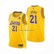 Maglia Los Angeles Lakers Joel Ayayi NO 21 75th Anniversary 2021-22 Giallo