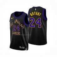 Maglia Los Angeles Lakers Kobe Bryant NO 24 Citta 2023-24 Nero