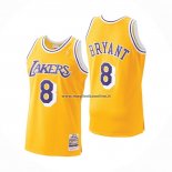 Maglia Los Angeles Lakers Kobe Bryant NO 8 Hardwood Classics Throwback 1996-97 Giallo
