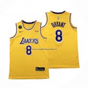 Maglia Los Angeles Lakers Kobe Bryant NO 8 Retro Giallo